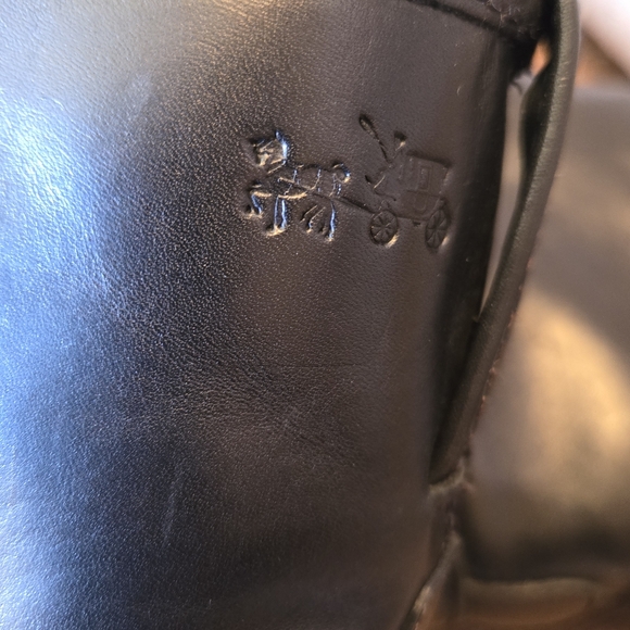 Coach Authentic Harvey Mens 7.5D Black Leather Shearling Lined Ankle Boots - Picture 6 of 15